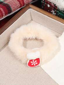 1 件柔软可爱的圣诞发圈、圣诞老人、圣诞树、驯鹿配饰、甜美蓬松发带，适合秋冬季 - 彩色 - 查看 4