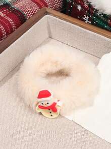 1 件柔软可爱的圣诞发圈、圣诞老人、圣诞树、驯鹿配饰、甜美蓬松发带，适合秋冬季 - 彩色 - 查看 9