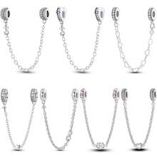 1 件银色闪亮方晶锆石经典浪漫无限心形硅胶锁扣链饰适合原创手链项链吊坠串珠适用于 DIY 珠宝制作女士女孩日常珠宝配饰 - 銀色 - 查看 10