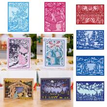 圣诞主题金属切割模具，适用于 DIY 剪贴簿、卡片制作和相册装饰 - 银色 - 銀色 - 查看 1