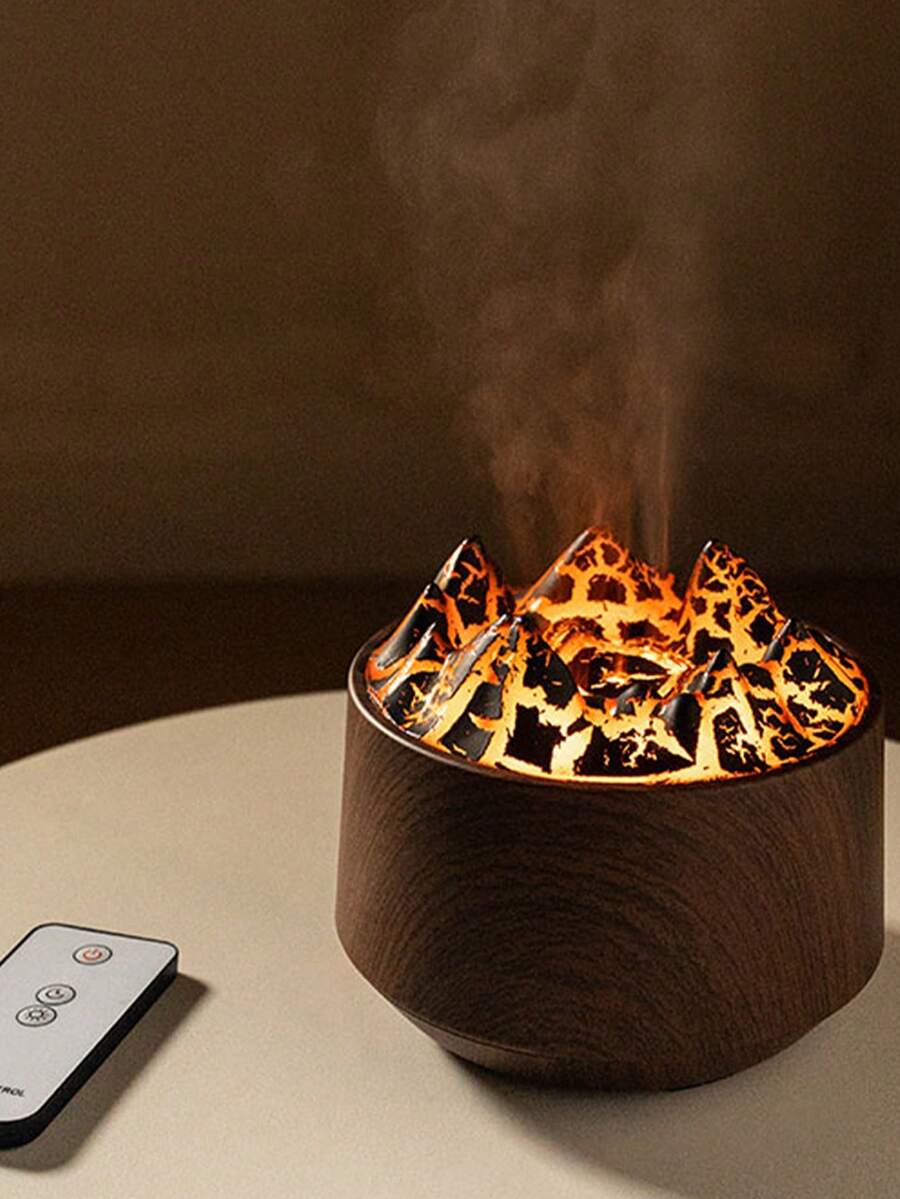 6/10 小时喷雾时间七彩火焰空气芳香扩散器加湿器，升级版 7 种火焰颜色无噪音精油扩散器，适用于家庭、办公室、瑜伽，带自动关闭保护/双速定时 300 毫升 - Multicolor - 查看 1