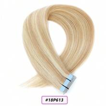 20pcs Straight Thick Tape In  Remy Human Hair Extension For Salon  Dark Brown Color 2# 16-26 Inches Silk Straight Double Side Seamless Skin Weft Hair Extension ,Feel - Easy To Apply And Reuse, High Quality Natural Style Tape In Hair  Extentions - S18/613 - View 2
