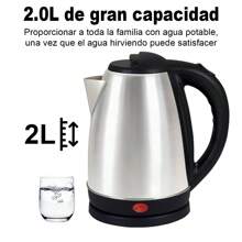 Tetera eléctrica inalámbrica de acero inoxidable de 2 litros,Hervidor de Té1000W ebullición rápida, Hervidor de agua con apagado automático y protección contra el secado por ebullición, Acero inoxidable y diseño sin cable, Fácil de limpiar, con pico vertedor fácil de servir. - Plateado - Ver 3