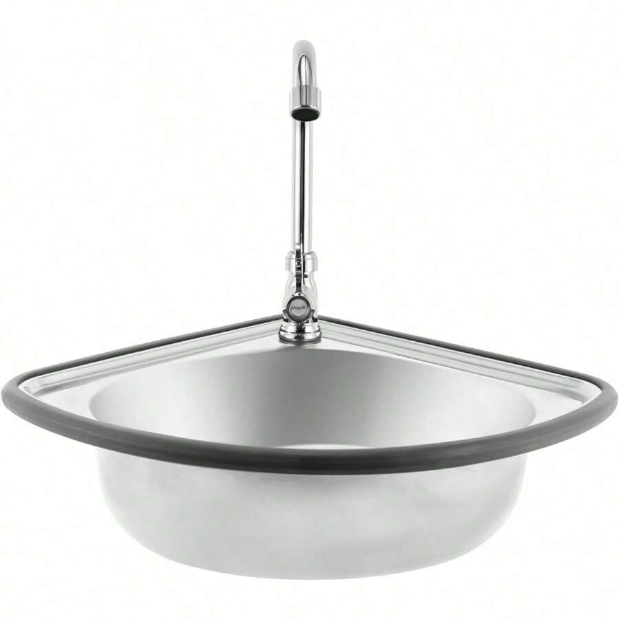 ZhdnBhnos Stainless Steel Single Bowl Sink WallMounted Triangle Wash