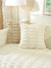 1 件时尚兔毛软沙发垫套，简约优雅，防滑、防尘、防刮，适用于卧室、客厅、书房、办公室装饰 - 米色 - 查看 7