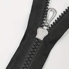1pc Black Resin Zipper With Rhinestone Decor, Self-Locking Single-Head, Suitable For Sewing And Handicraft - Length Options: 15.7in/19.7in/23.6in/27.6in