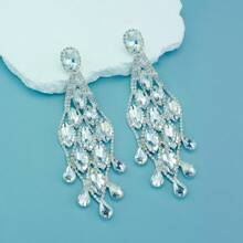 1 para luksusowych asymetrycznych geometrycznych diamentowych długich wiszących kolczyków, modnych i uniwersalnych na imprezę i do codziennego noszenia - kolczyki - Zobacz 12