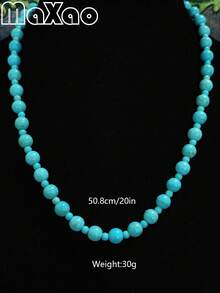 Dây chuyền ngọc lam xanh với thiết kế nhiều lớp, có nhiều độ dài khác nhau để đeo linh hoạt, phụ kiện hàng ngày bắt mắt với hạt ngọc lam đầy đủ, phong phú - Vòng cổ ngọc lam xanh 4+8mm - Xem 8