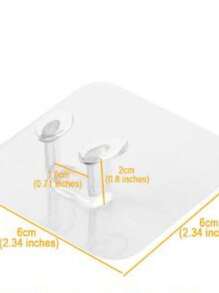 4Pcs Clear Plastic Adhesive Hook With Plug Strong For Kitchen Bathroom Promotion - 彩色 - 查看 5