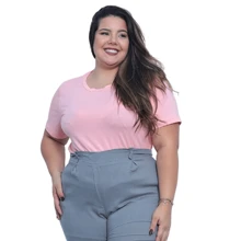 Plus Size Loose Baby Look Viscolycra Blouse