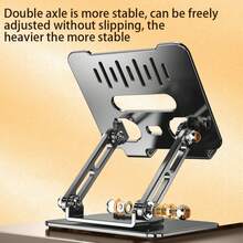 1 件全金属铝合金材质，可折叠，桌面办公，直播，拍摄，平板电脑散热支架iPad 支架 360 度旋转，可调节平板电脑支架，适用于台式机、便携式显示器、平板电脑支架、办公配件，兼容 4.7 - 15.6 平板电脑 iPad、PS、iPhone 支架 - 黑色 - 查看 5