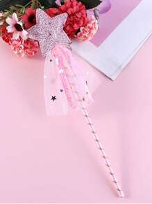 1Pc Glitter Star Wands Princess Angel Fairy Star Magic Wands Girls Fairy Magic Dress-Up Star Wand Angel Fairy Costume Props Wands Sticks For Birthday Christmas Party - Multicolor - View 7