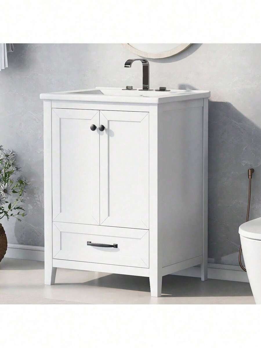 24" Bathroom Vanity With Sink, Bathroom Vanity With One Drawer
