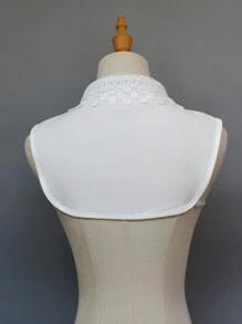 1pc Women Fashion Detachable Embroidered Lace Collar Accessory, Versatile For Layering With Sweaters, Dresses, Jackets, For Spring/Autumn/Winter Valentine's Day - White - View 5