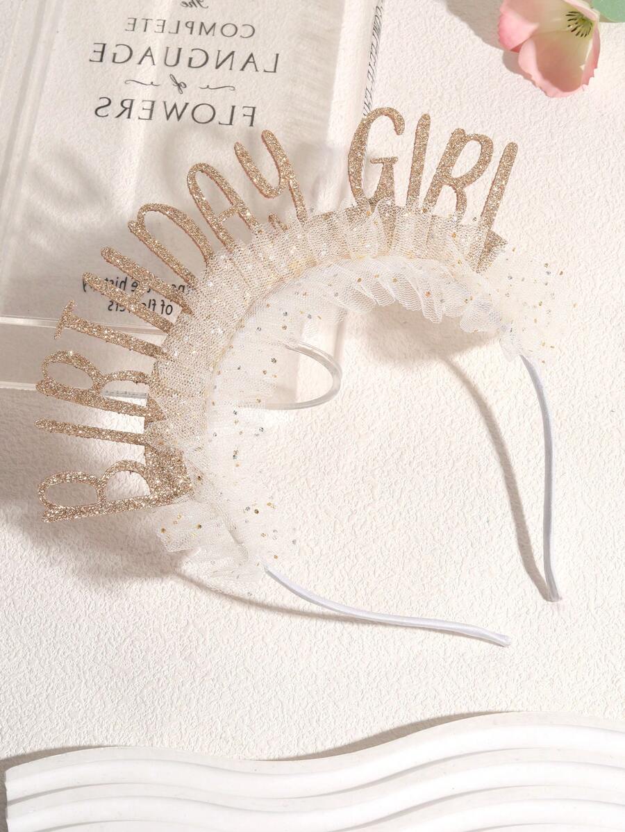 1 chiếc băng đô sinh nhật màu be trong suốt, phụ kiện đội đầu dự tiệc sinh nhật bằng giấy bạc vàng với họa tiết ngôi sao lấp lánh, đồ dùng dự tiệc, phụ kiện chụp ảnh. - Màu be - Xem 1