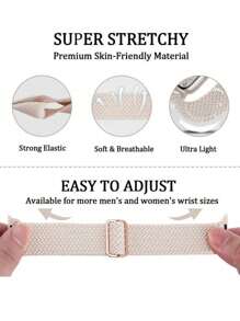 编织弹力单圈表带，兼容 Ultra 49mm/45mm/44mm/46mm/42mm/41mm/40mm/38mm 男女款，柔软尼龙弹性编织腕带，可替换 Ultra 2/3、Series 11/10/9/8/7/6/5/4/3/2/1/SE，是送给返校学生的理想礼物。 - 彩虹 - 查看 11