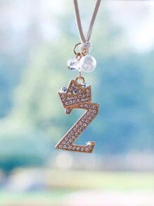 1pc Crown-Shaped Metal Alphabet Car Interior Hanging Decor - one-size - View 19