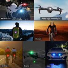 2/4/6/8/12/16pcs Wireless LED Lights With Remote Control, High Brightness Anti-Collision Lights, 8-Color USB Rechargeable, Mini Drone Night Lights, Suitable For Cars, Drones, Airplanes, Motorcycles, Bicycles, Daily Halloween Gifts, Car Accessories - 6 cái - Xem 10