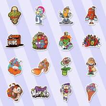 50 件街头涂鸦贴纸用于装饰电脑桌贴纸头盔滑板吉他水杯手提箱笔记本手册书可 DIY 贴纸自粘 - 彩色 - 查看 6