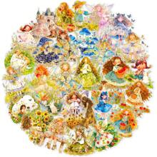 30pcs Transparent Holographic Princess Dress Stickers, Flare Skirt Girl Series Stickers, Christmas Glitter Laser Decoration Graffiti Stickers For Party Dress Up