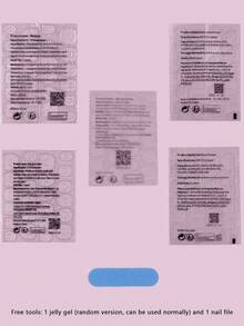 24 件/套短方形绿色按压指甲，含 1 个指甲锉和 1 瓶凝胶指甲油 - 彩色 - 查看 5