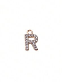 10/26pcs Fashion Rhinestone Zinc Alloy 26 English Letters Pendant Earrings Necklace Bracelet Phone Case Zipper Charms DIY Jewelry Accessories - 26 Letter Pendants - View 24
