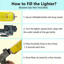 Christmas Thanksgiving Birthday Gifs - Cool Windproof Torch Lighters With 2 Flame Modes - Refillable, Adjustable Jet Flame Unique Butane Lighter For Outdoor BBQ, Kitchen, Camping, Welding & More, Gift Box Included (No Butane) - Green - View 8
