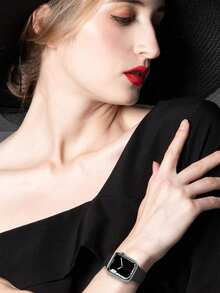 1 条男女通用柔软硅胶运动表带，舒适可调节蝴蝶扣防水腕带，兼容 Apple Watch Series Ultra/SE/1-10，38/40/41/42/44/45/46/49 毫米 - 黑色 - 查看 2