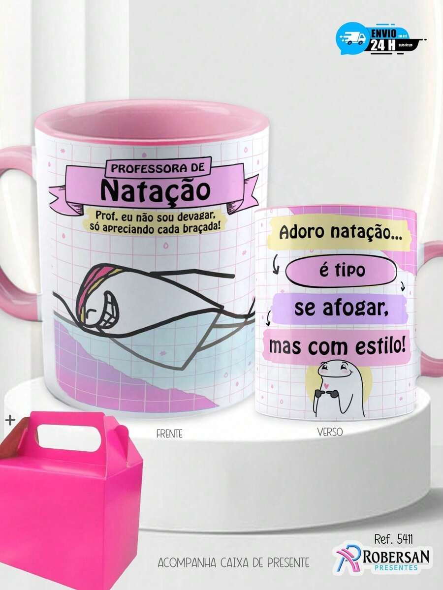 Porcelain Mugs Swimming Teacher Swimmer Swimmer Professor Flork Different Personalized Coffee Ceramics - 粉色 - 查看 1