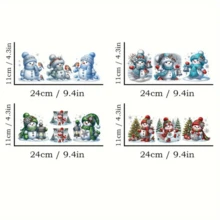 4 miếng dán cốc hình người tuyết Giáng sinh UV DTF - Miếng dán pha lê 3D chống trầy xước chống thấm nước, thích hợp cho cốc và chai, miếng dán chất lượng cao (4,3 inch x 9,4 inch) - Nhiều màu - Xem 3