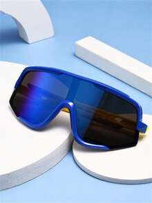 2 件装彩色儿童骑行眼镜，适合 3-8 岁儿童，户外运动眼镜，大号彩色镜框 - 送给孩子的完美礼物 - 颜色随机 - 彩色 - 查看 7