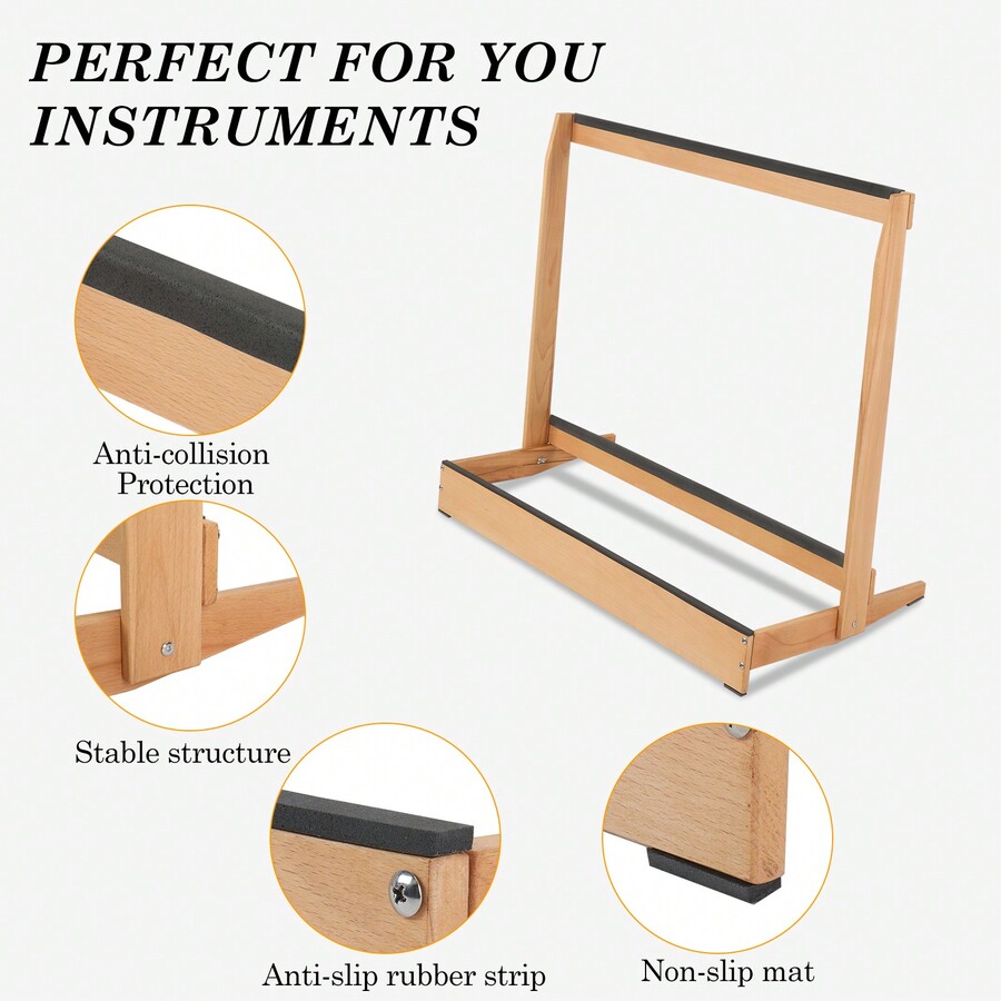 Folding Guitar Cases Stand Wooded Multiple Guitar Case Floor Rack For