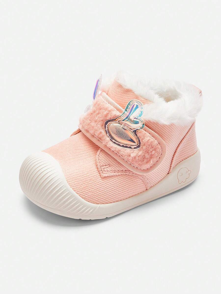 Balabala 婴儿学步鞋男童保暖防滑幼儿鞋可爱俏皮冬季休闲鞋 - 粉色 - 查看 1