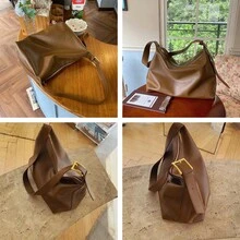 NYXIA Túi xách Boston da PU cổ điển dành cho nữ, túi đeo chéo vai dung tích lớn thường ngày, túi tote thời trang màu trơn - Nhiều màu - Xem 9