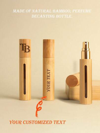 Custom 10ml Glass Spray Bottle Bamboo Wooden Natural Perfume Refill Bottle, Ideal For Gift Giving,Delicate Romance