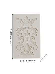 巴洛克卷轴浮雕硅胶软糖模具 - 欧式边框蕾丝蛋糕装饰，DIY 糖果和巧克力硅胶模具，粘土制作和烘焙工具，柔韧耐用的材料 - 彩色 - 查看 2