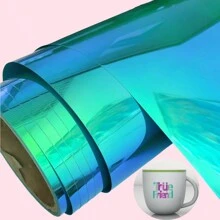 1 张全息激光变色龙自粘性乙烯基永久性乙烯基和转移胶带薄膜 DIY 定制工艺品