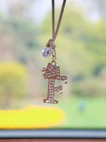 1pc Crown-Shaped Metal Alphabet Car Interior Hanging Decor - one-size - View 18