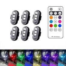 2/4/6/8/12/16pcs Wireless LED Lights With Remote Control, High Brightness Anti-Collision Lights, 8-Color USB Rechargeable, Mini Drone Night Lights, Suitable For Cars, Drones, Airplanes, Motorcycles, Bicycles, Daily Halloween Gifts, Car Accessories - 6 cái - Xem 1