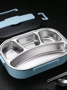 1Pc Leak-Proof Stainless Steel Lunch Box With 2/3/4Compartments - Durable, Easy-Clean Bento Container For Students & Office Workers - Multicolor - View 8