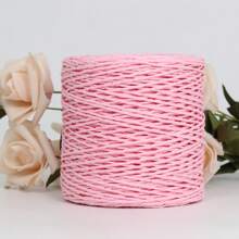 100g 天然拉菲草草纱拉菲草纸编织材料垫子篮子帽子手提包彩色 DIY 钩针编织用品 - 彩色 - 查看 18