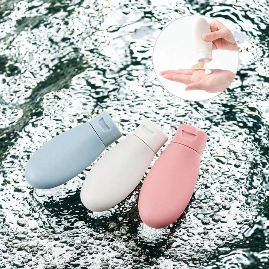 3pcs Silicone Travel Bottles LeakProof Refillable Squeezable