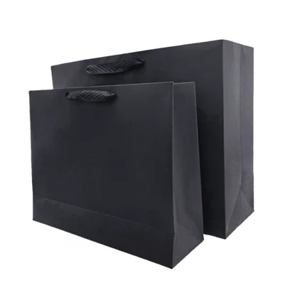 2 件/8 件黑色压花提手礼品袋，高端黑色纸袋，简约设计，适用于家居装饰、办公室、学校、围巾、披肩、零食、婚礼、节日派对，适合送给老师、同学、同事、朋友、女朋友、男朋友、新娘、伴娘的礼物