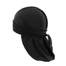 Jordefano 30 Pack Mens Waves Durags Stylish Headscarf With Doo Rag Tail - màu đen - Xem 1