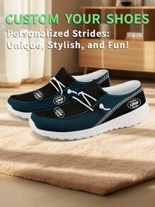 1 Pair Philadelphia Baseball Name Custom Loafer Shoes, Personalized Name Loafer Shoes, Custom Name Thick Sole Loafers Of E-TPU, Personalized Loafer Shoes, Name Loafers, Personalized Loafer Shoes For Women And Men, Unique Loafer Shoes - White - View 3