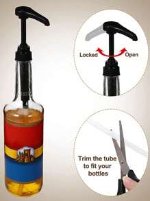 1个糖浆分配器泵头,果酱挤压瓶分配器,完美的生日和节日礼物,适合家庭、商业场所、派对、生日、婚礼、周年纪念日、圣诞节装饰、情人节和圣诞节、万圣节,可用于厨房、浴室配件,多功能分配器头 - 黑色 - 查看 8