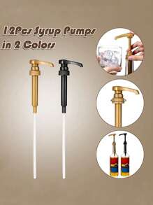 1个糖浆分配器泵头,果酱挤压瓶分配器,完美的生日和节日礼物,适合家庭、商业场所、派对、生日、婚礼、周年纪念日、圣诞节装饰、情人节和圣诞节、万圣节,可用于厨房、浴室配件,多功能分配器头 - 黑色 - 查看 2