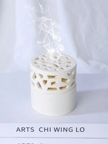 空心圆形香薰炉，适合居家办公桌面使用 - 米色 - 查看 7