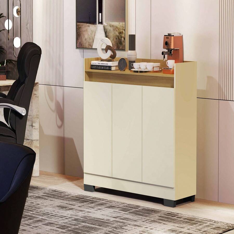 Quality Furniture Rack Aparador Cantinho Café Retro Buffet 3 Portas