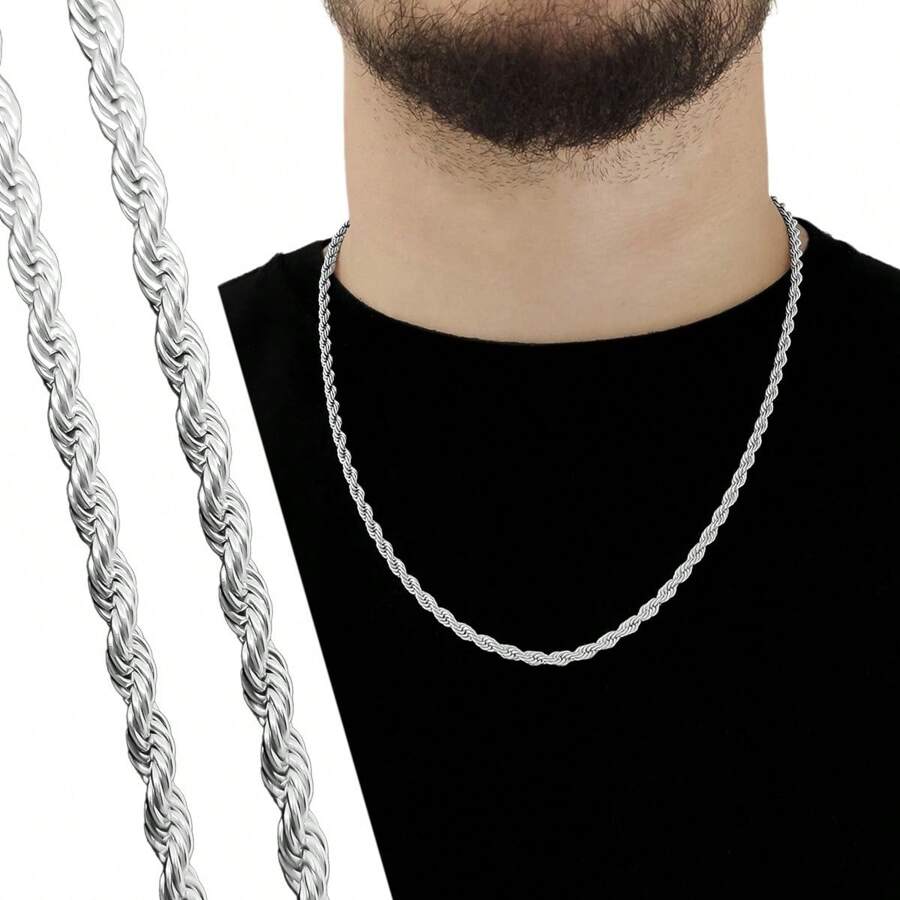 3mm Braided Baiano Cord In Original 316L Stainless Steel - 60公分 - 查看 1